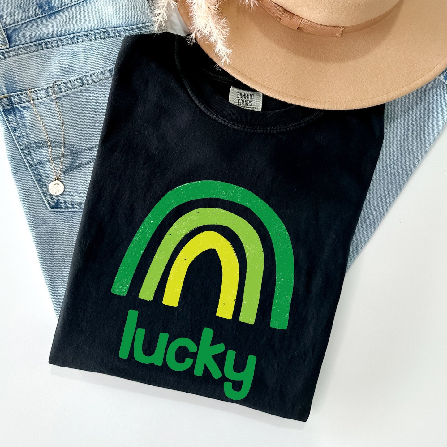Lucky Rainbow, St Patrick's Day Comfort Colors Tshirt