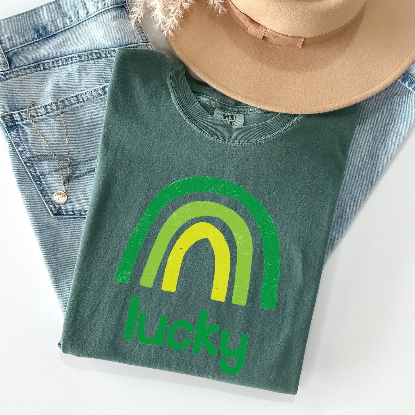 Lucky Rainbow, St Patrick's Day Comfort Colors Tshirt