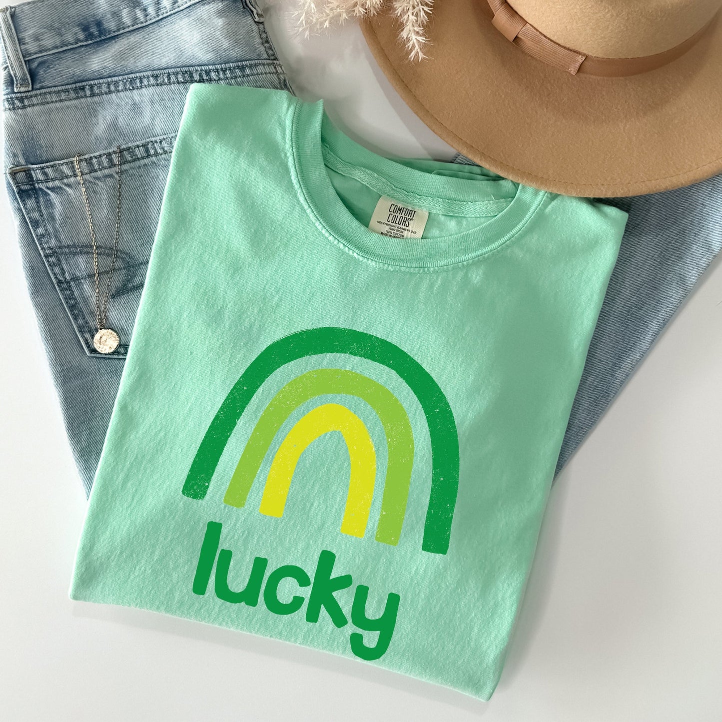Lucky Rainbow, St Patrick's Day Comfort Colors Tshirt