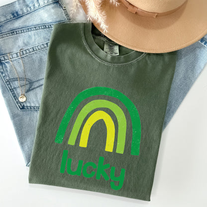 Lucky Rainbow, St Patrick's Day Comfort Colors Tshirt