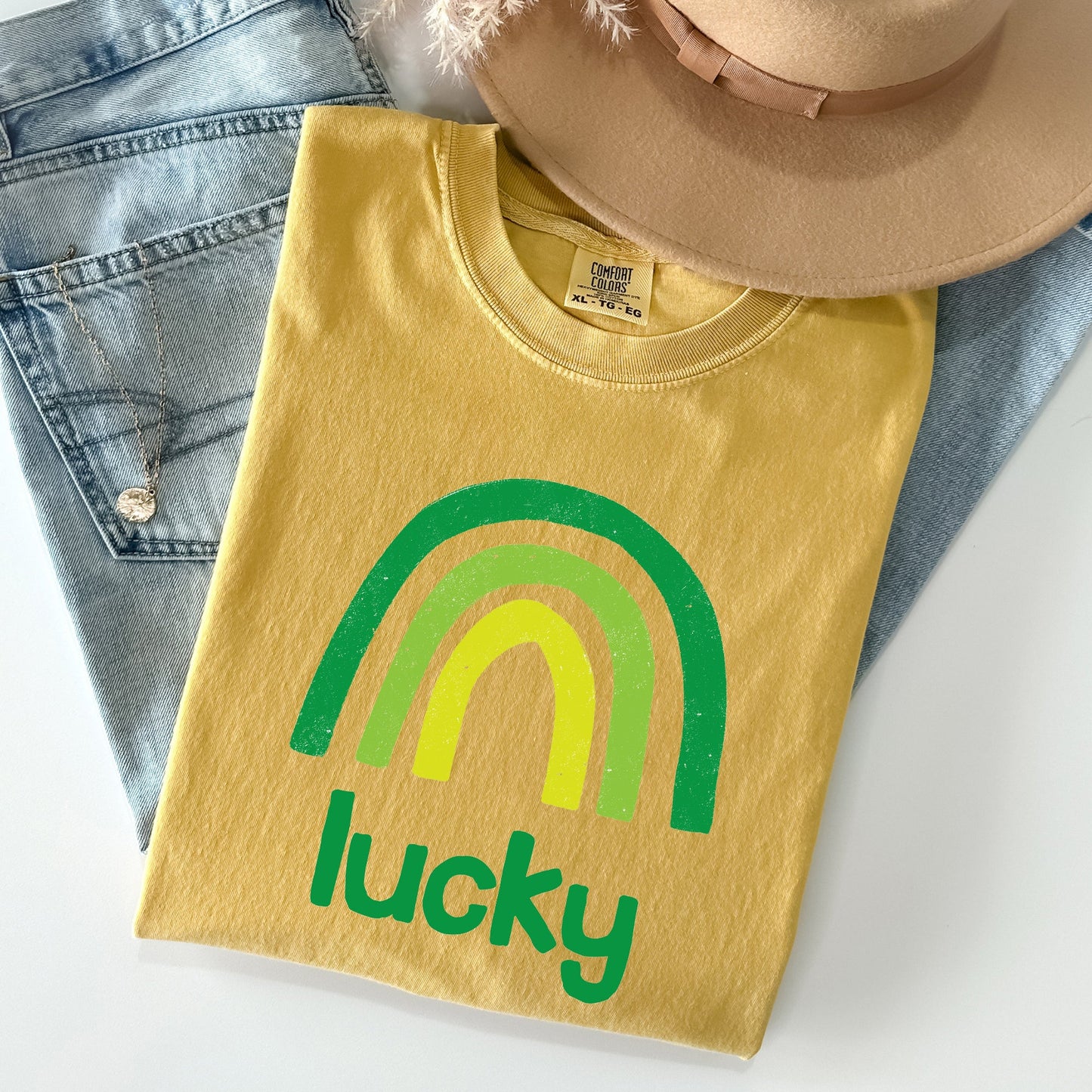 Lucky Rainbow, St Patrick's Day Comfort Colors Tshirt