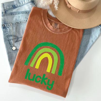 Lucky Rainbow, St Patrick's Day Comfort Colors Tshirt