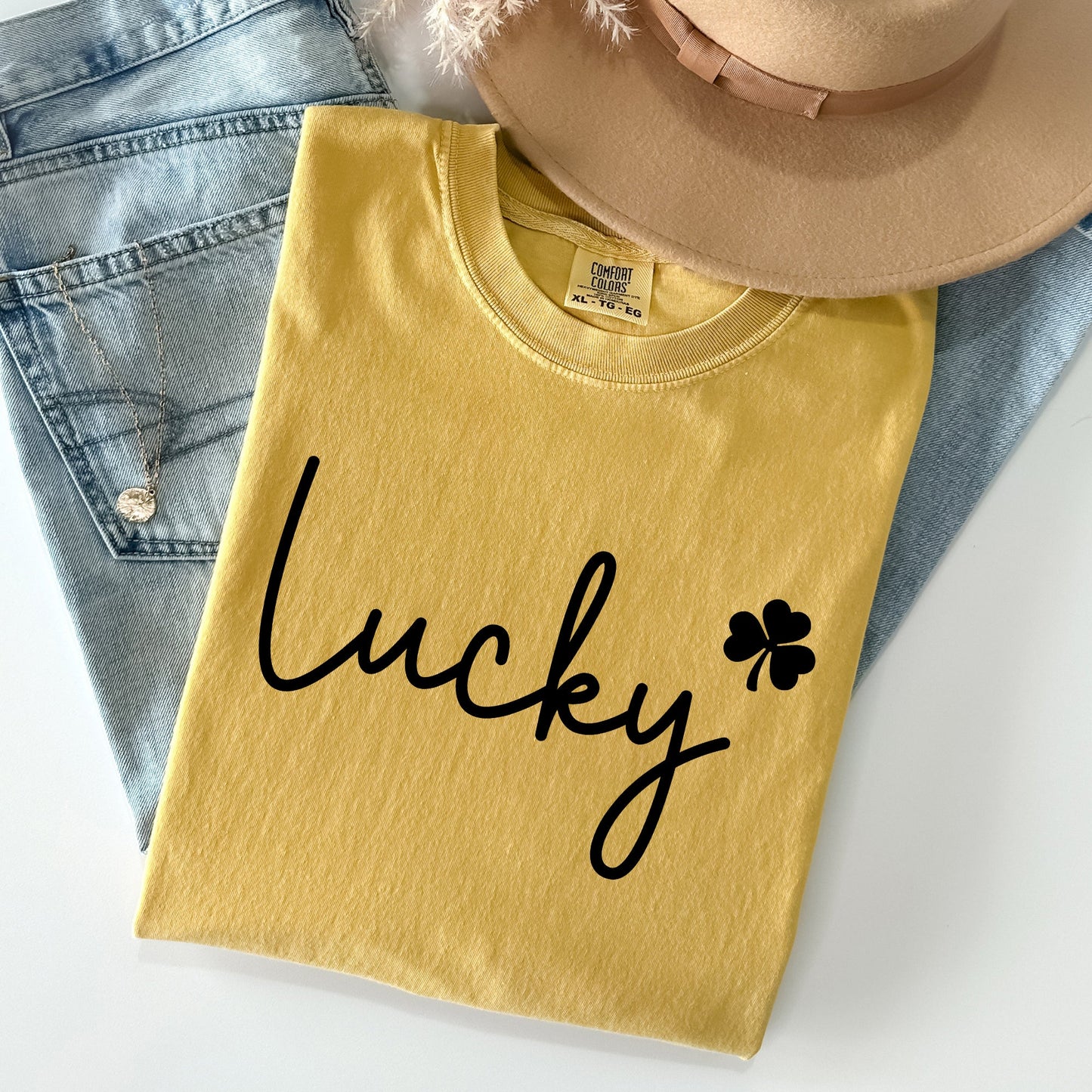 Lucky, Shamrock, St Patrick's Day Comfort Colors Tshirt