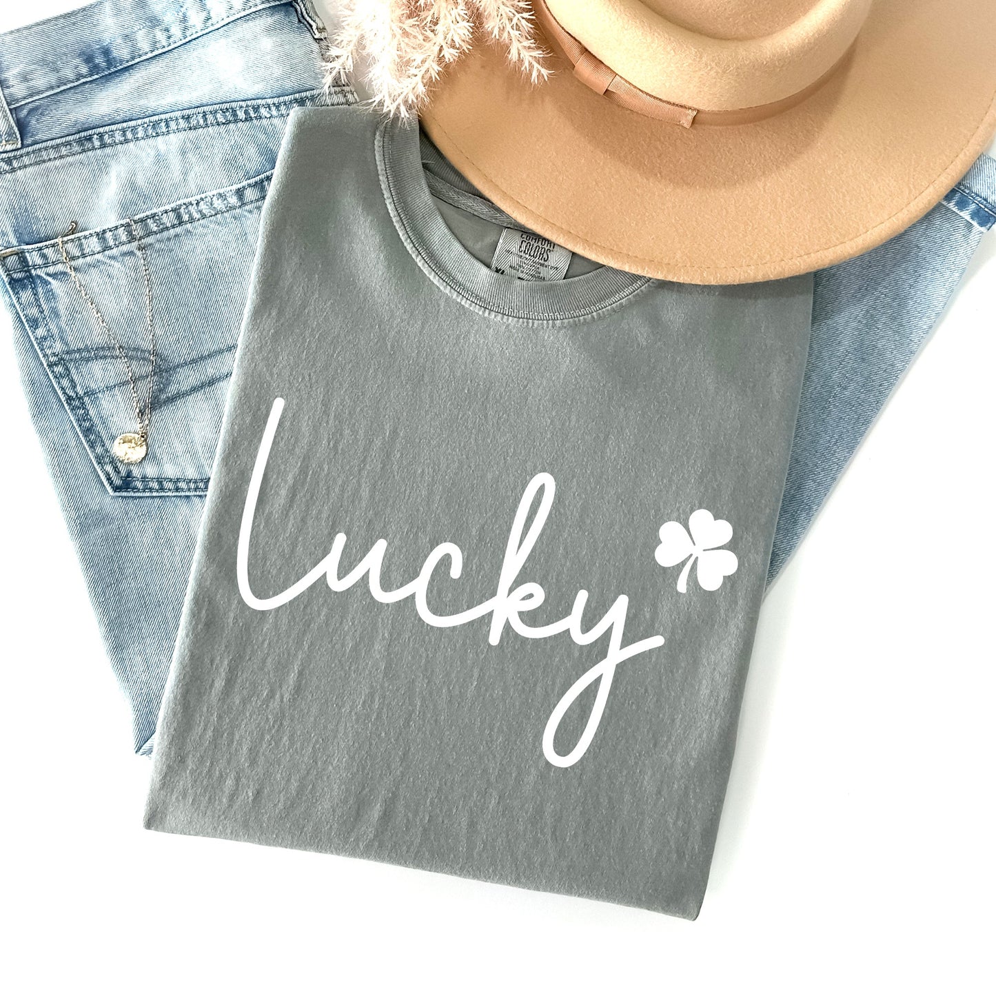 Lucky, Shamrock, St Patrick's Day Comfort Colors Tshirt