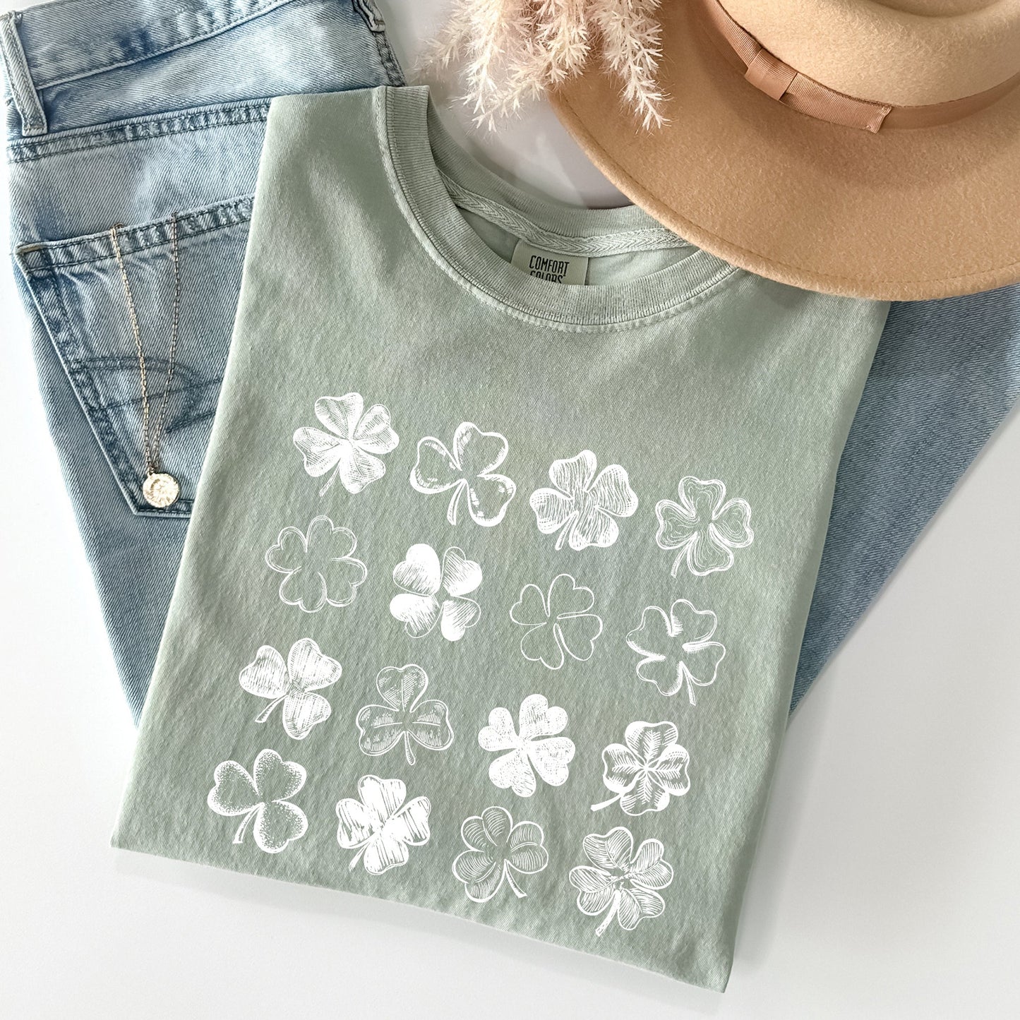 Shamrock Doodles, Retro St Patrick's Day Comfort Colors Tshirt