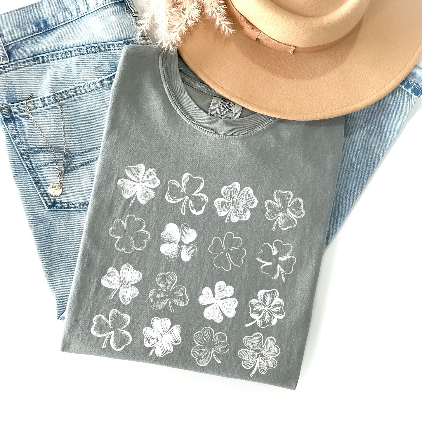 Shamrock Doodles, Retro St Patrick's Day Comfort Colors Tshirt