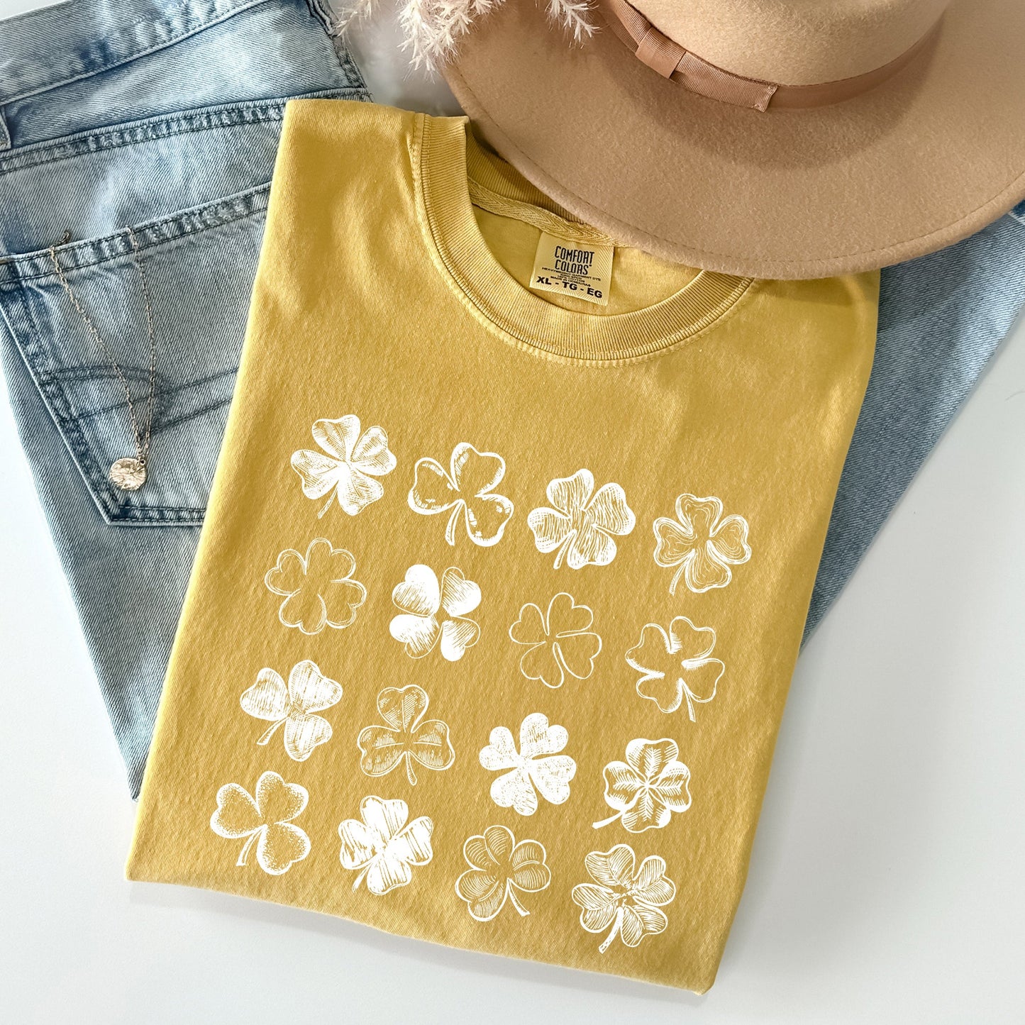 Shamrock Doodles, Retro St Patrick's Day Comfort Colors Tshirt