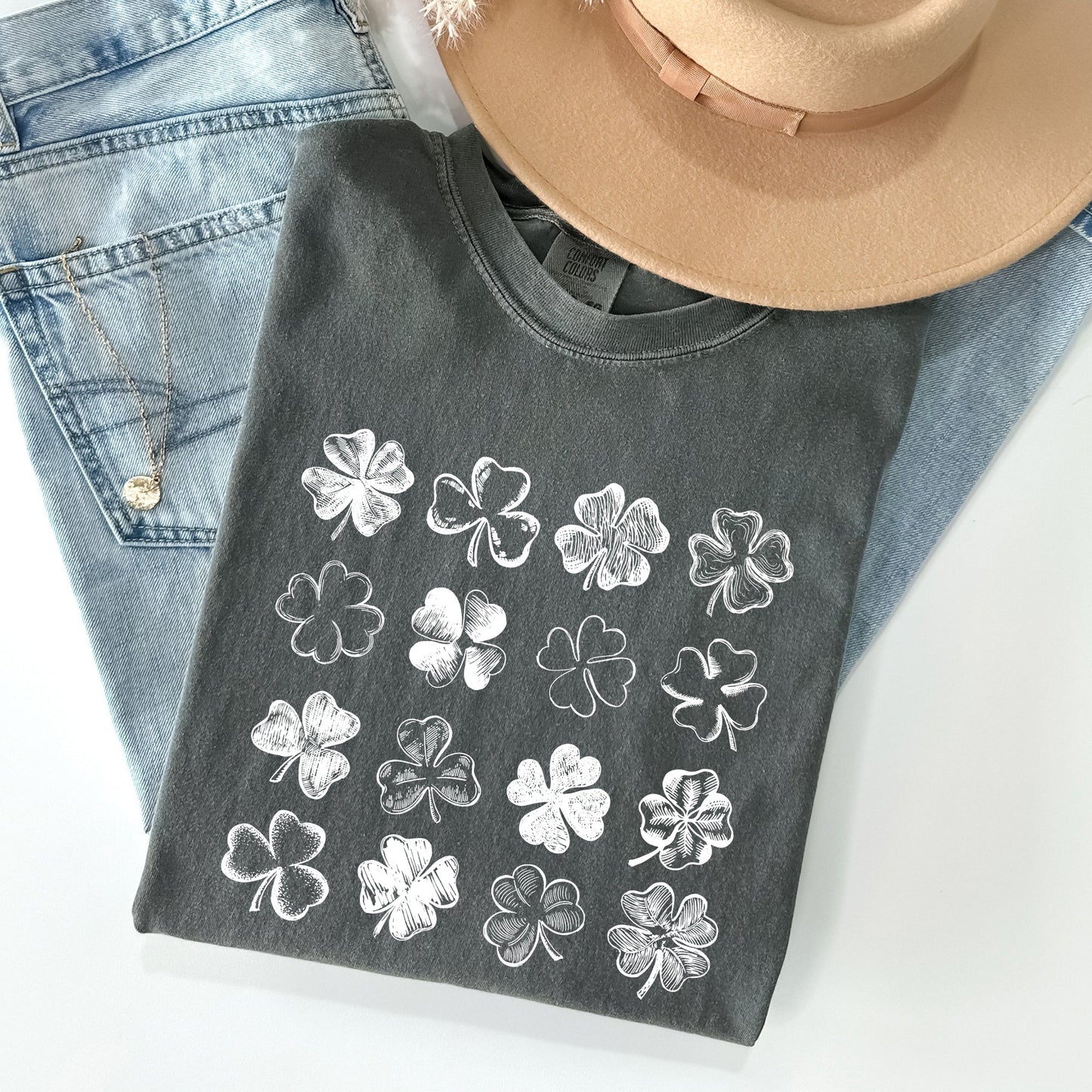 Shamrock Doodles, Retro St Patrick's Day Comfort Colors Tshirt