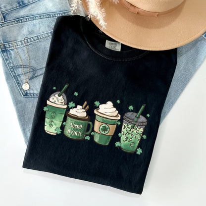 St Patrick's Day Coffee Drinks St Patrick's Day Comfort Colors Tshirt
