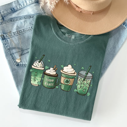 St Patrick's Day Coffee Drinks St Patrick's Day Comfort Colors Tshirt