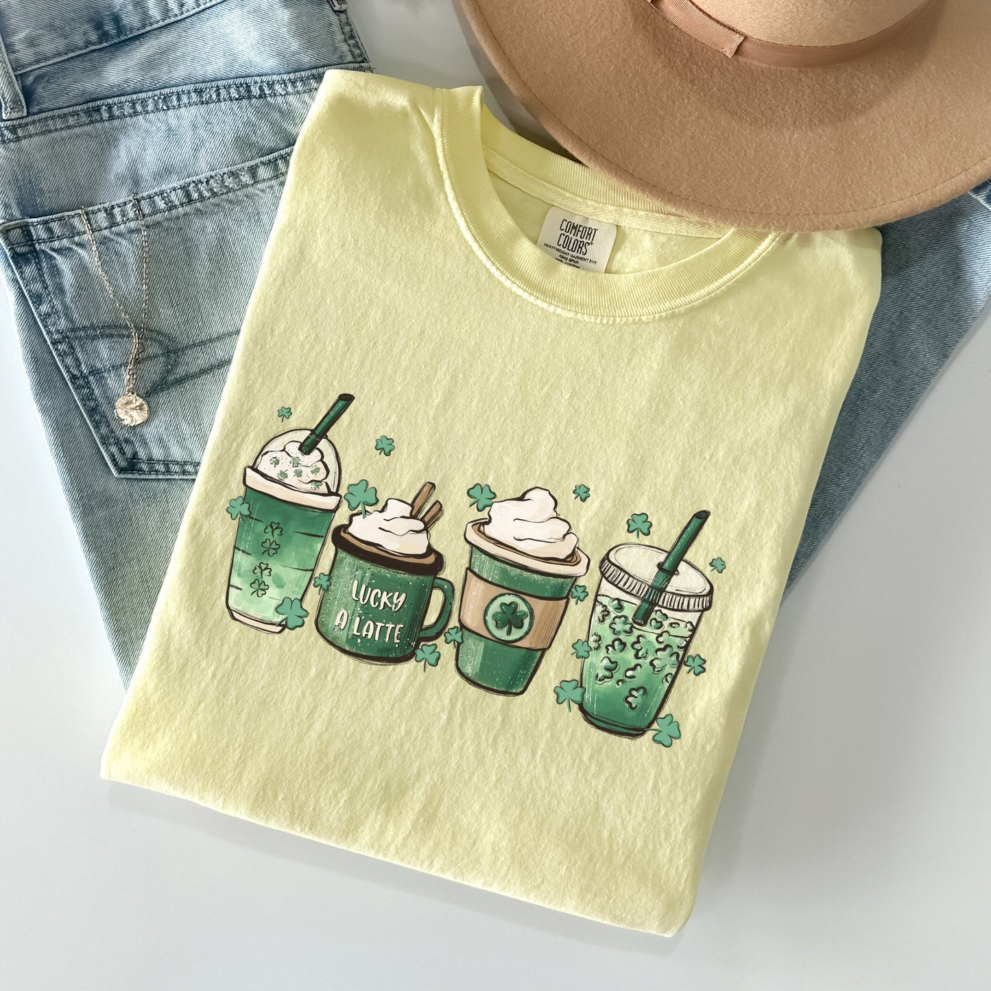 St Patrick's Day Coffee Drinks St Patrick's Day Comfort Colors Tshirt