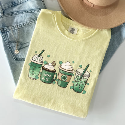 St Patrick's Day Coffee Drinks St Patrick's Day Comfort Colors Tshirt