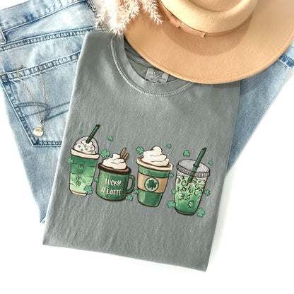 St Patrick's Day Coffee Drinks St Patrick's Day Comfort Colors Tshirt