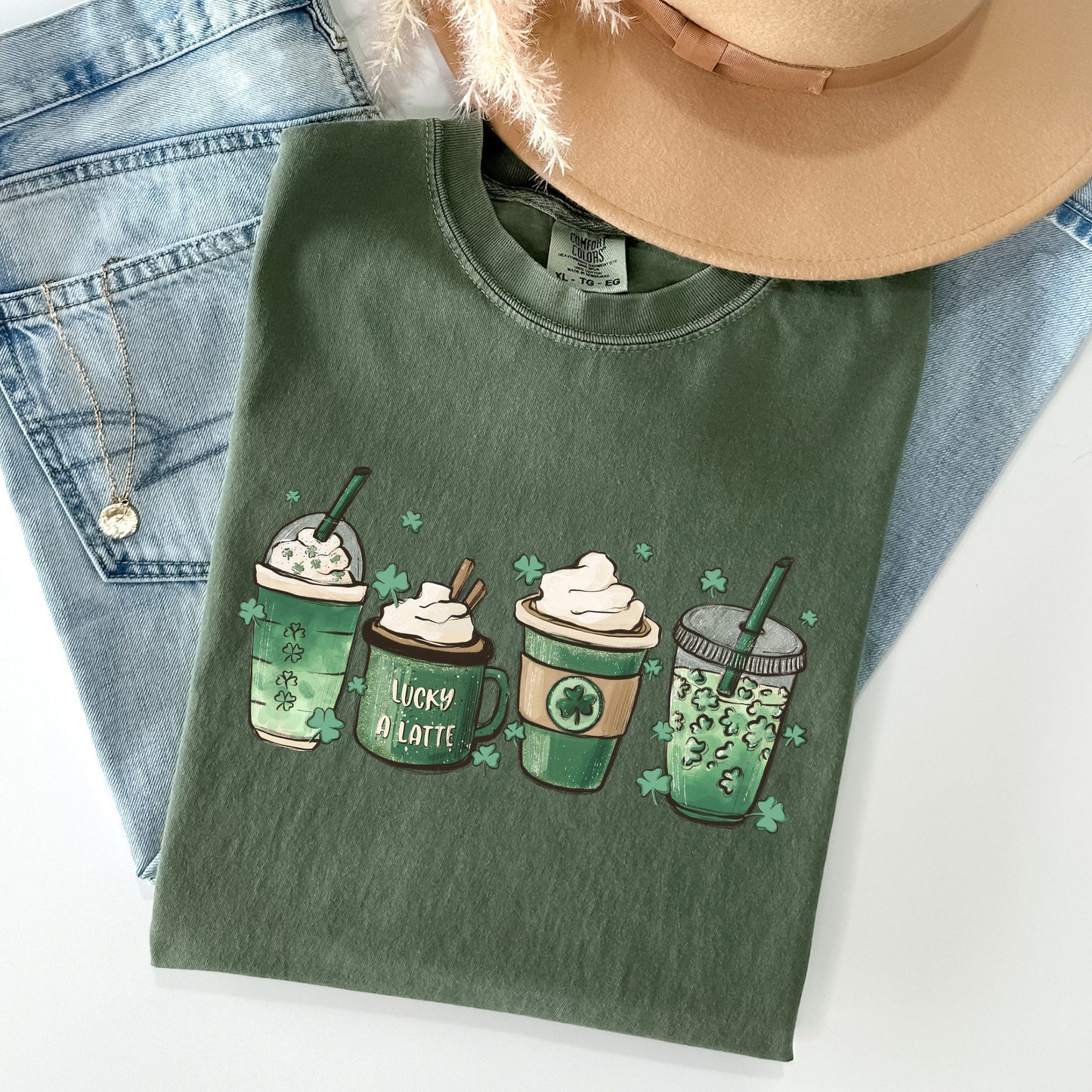St Patrick's Day Coffee Drinks St Patrick's Day Comfort Colors Tshirt