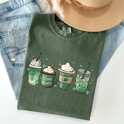 St Patrick's Day Coffee Drinks St Patrick's Day Comfort Colors Tshirt