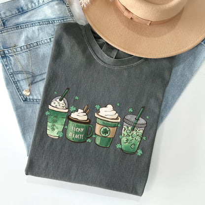 St Patrick's Day Coffee Drinks St Patrick's Day Comfort Colors Tshirt