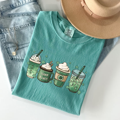 St Patrick's Day Coffee Drinks St Patrick's Day Comfort Colors Tshirt