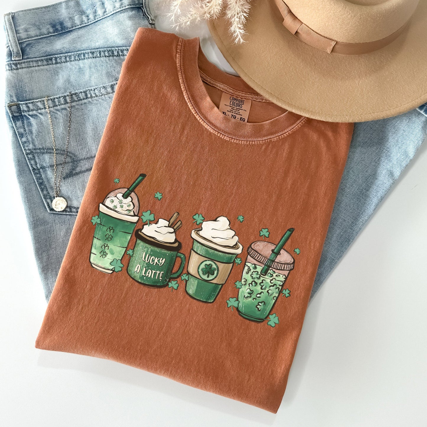 St Patrick's Day Coffee Drinks St Patrick's Day Comfort Colors Tshirt