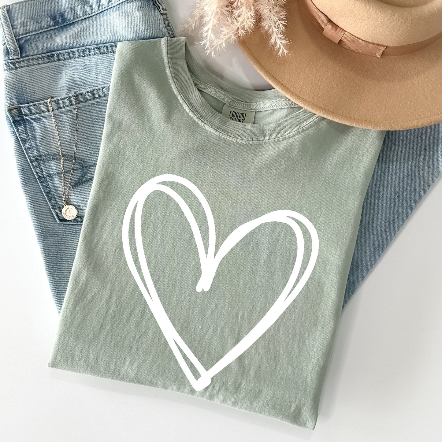 Double Heart, St Patrick's Day Comfort Colors Tshirt