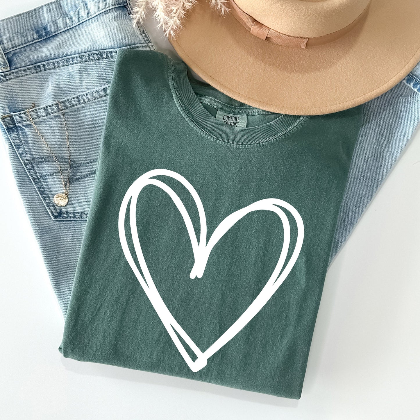 Double Heart, St Patrick's Day Comfort Colors Tshirt