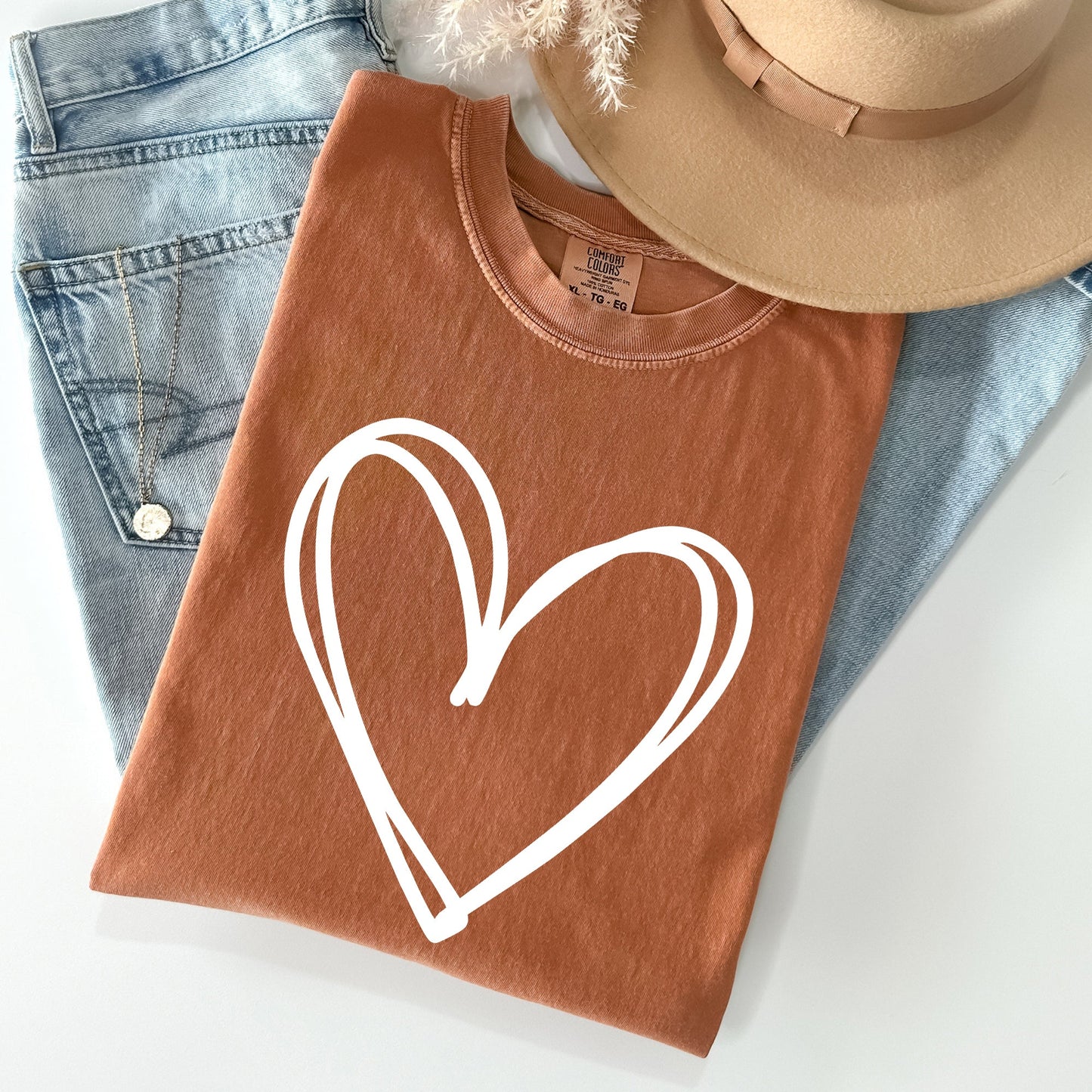 Double Heart, St Patrick's Day Comfort Colors Tshirt