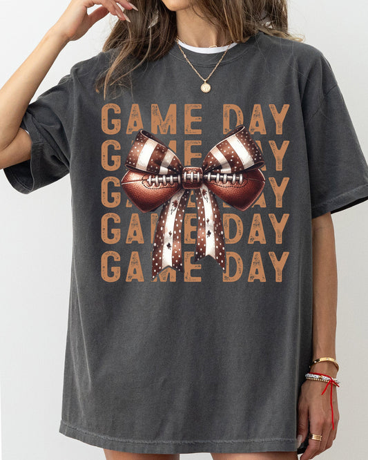 Game Day, Football, Bow, Ribbon, Vintage, Western, Witch, Aesthetic, Meme, Halloween, Costume, Tshirt Comfort Colors T-Shirt