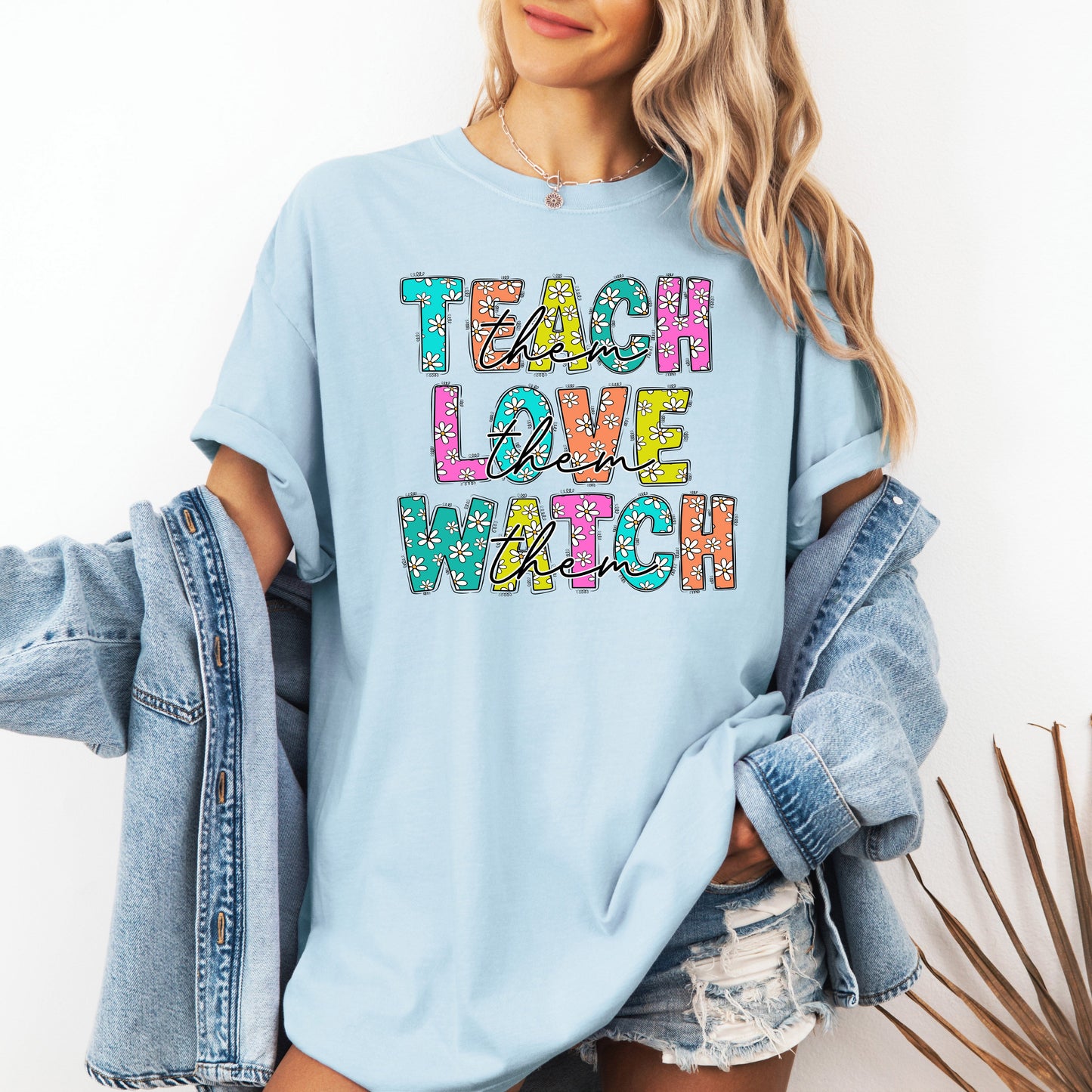 Teach Love Watch, Teacher, Back to School, First Day of School, Cute, Teacher Appreciation, Coquette, Comfort Colors T-Shirt
