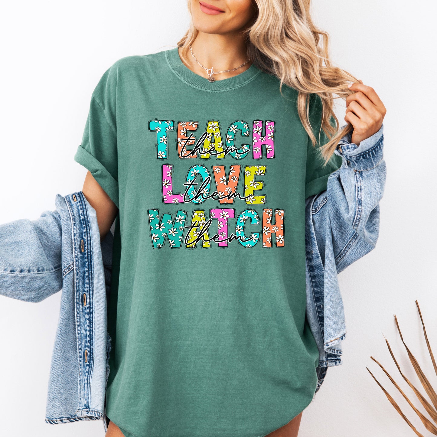 Teach Love Watch, Teacher, Back to School, First Day of School, Cute, Teacher Appreciation, Coquette, Comfort Colors T-Shirt