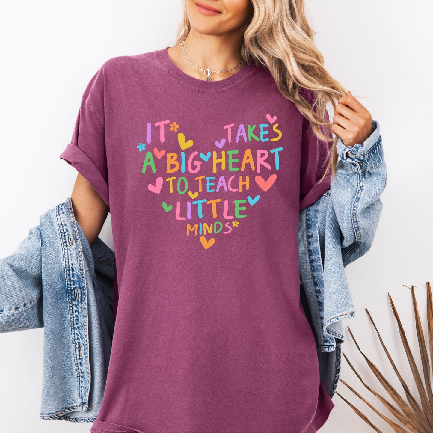 It Takes A Big Heart, Teacher, Back to School, First Day of School, Cute, Teacher Appreciation, Coquette, Comfort Colors T-Shirt