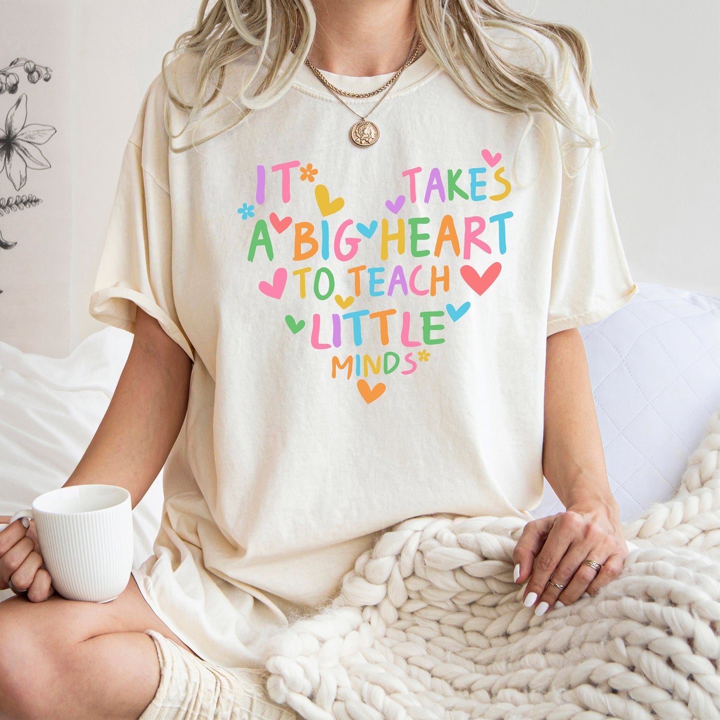 It Takes A Big Heart, Teacher, Back to School, First Day of School, Cute, Teacher Appreciation, Coquette, Comfort Colors T-Shirt