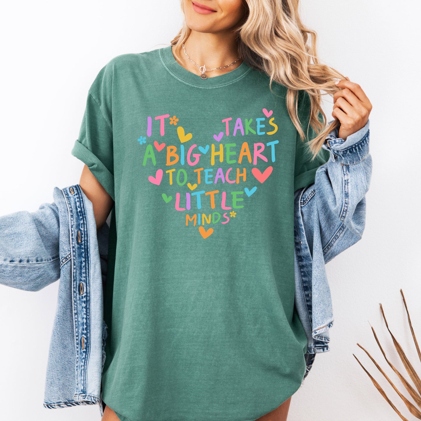 It Takes A Big Heart, Teacher, Back to School, First Day of School, Cute, Teacher Appreciation, Coquette, Comfort Colors T-Shirt