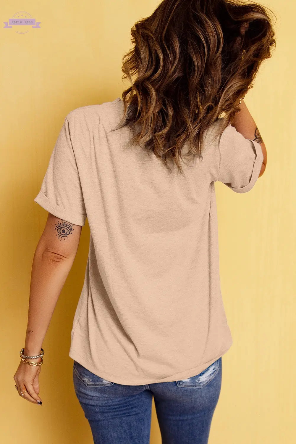 Khaki Thanksgiving Bowknot Turkey Graphic Crewneck Tee - Aaria Tees