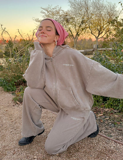 Kingdom Club Brown Full-Zip Hoodie