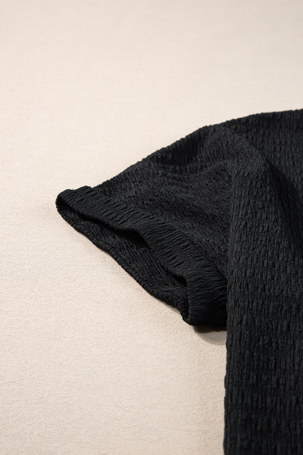 Siena Textured Rolled Sleeve V Neck Tee