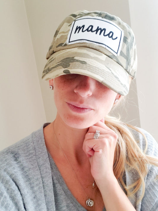 Mama Patch Camo Hat • One Size Adjustable Hat