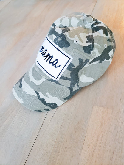 Mama Patch Camo Hat • One Size Adjustable Hat