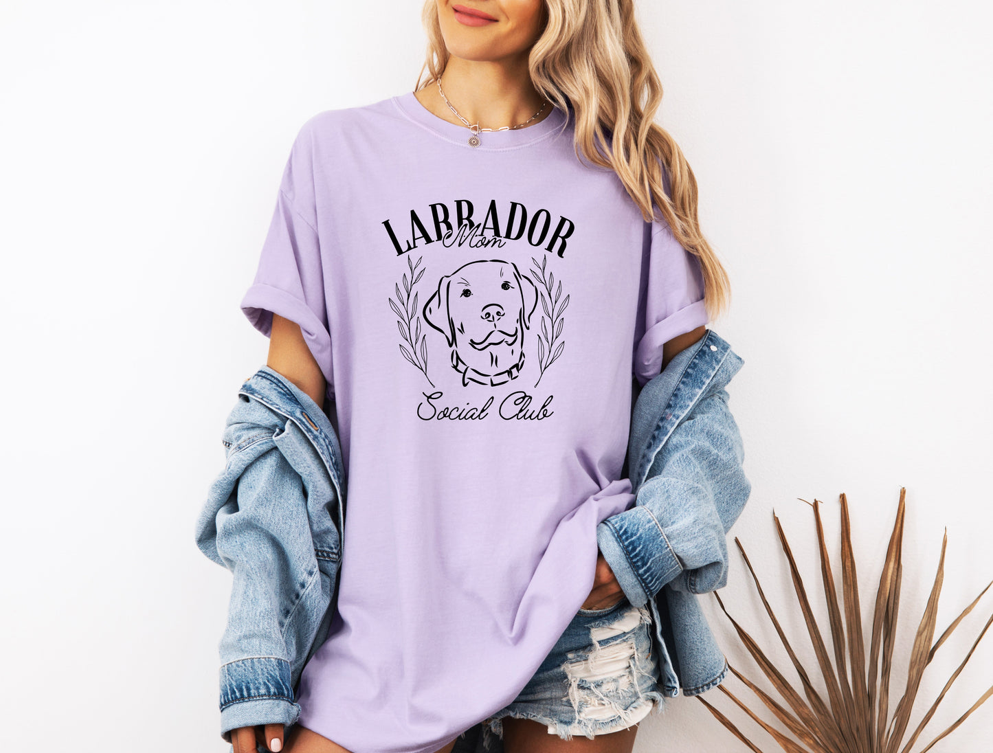 Labrador Mom Social Club Retriever Dog Mom Garment dyed T Shirt