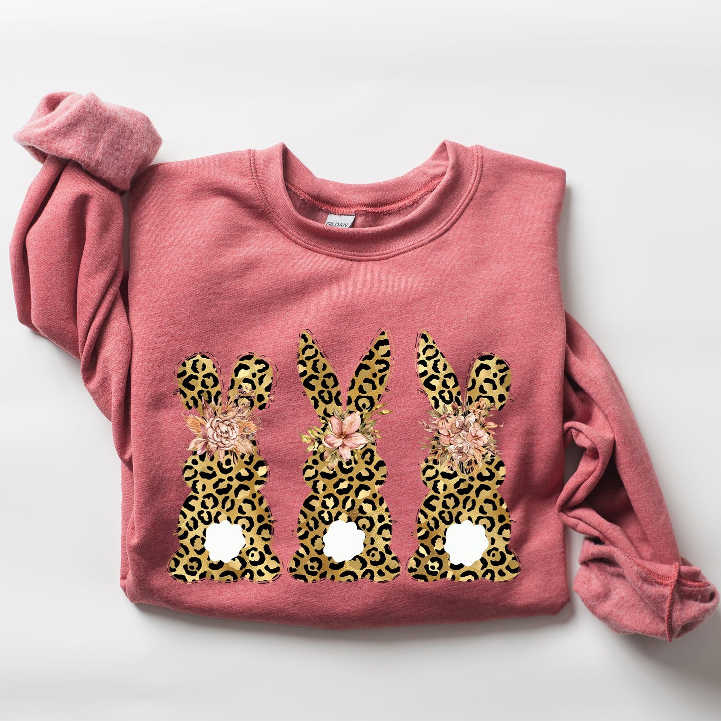 Leopard Print Easter Bunnies, Easter Rabbit Sweatshirt