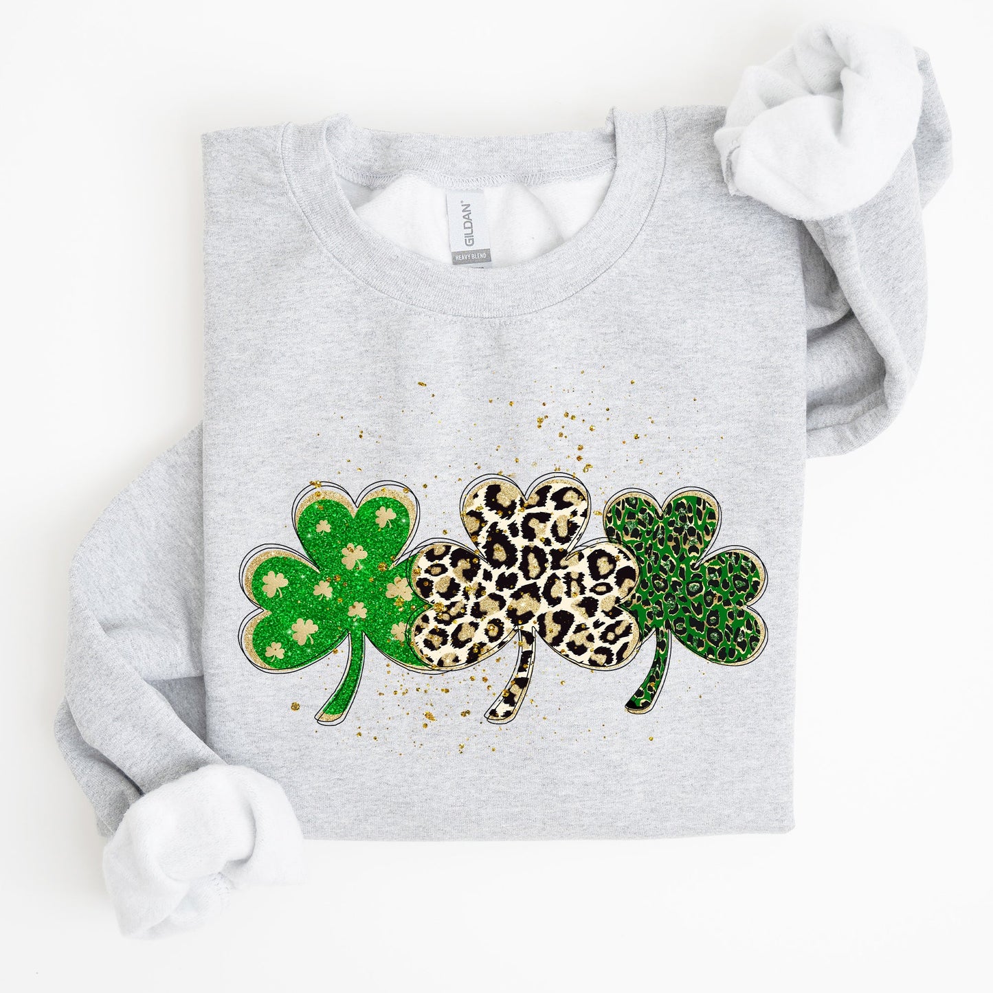 Leopard Print Shamrocks, St Patrick's Day Sweatshirt