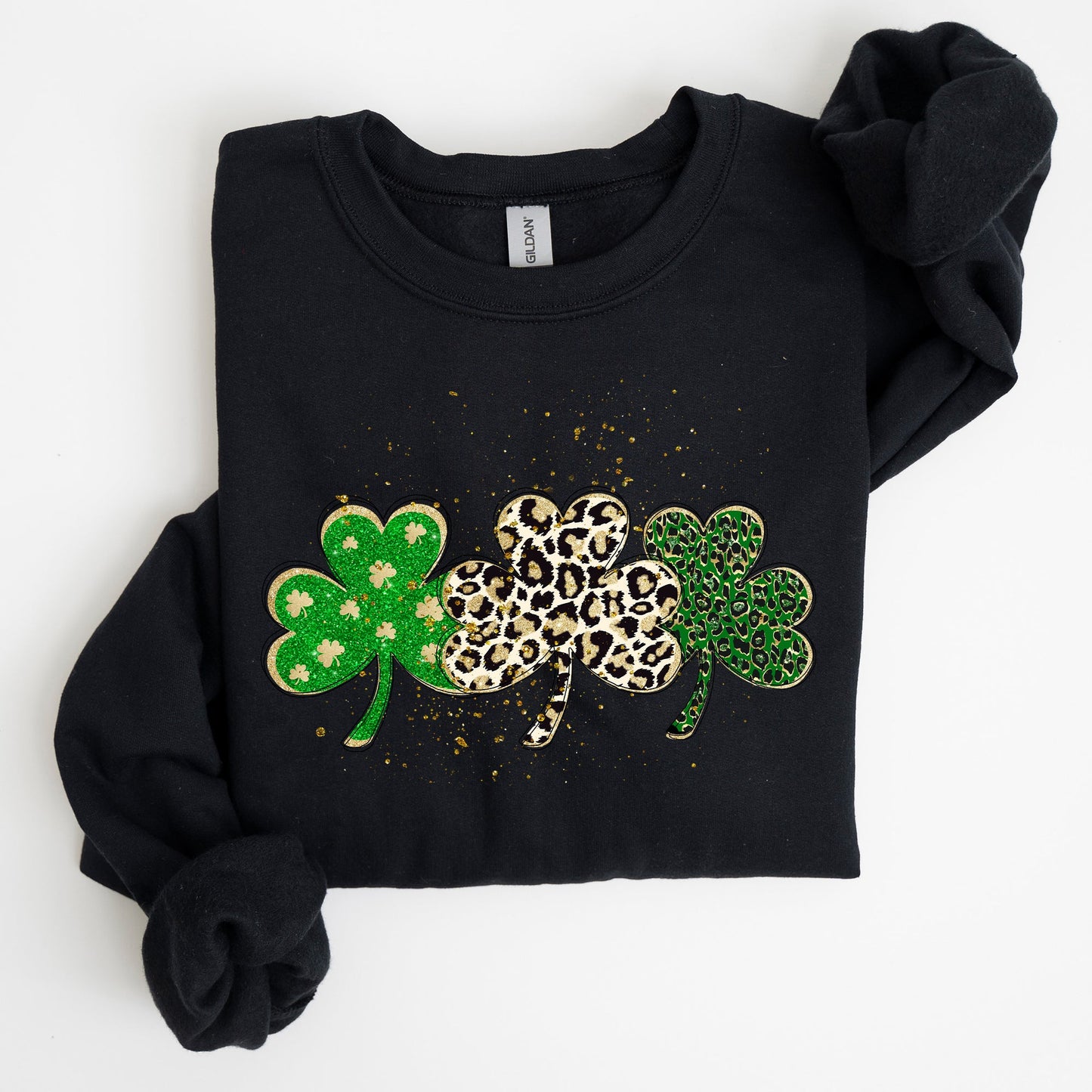 Leopard Print Shamrocks, St Patrick's Day Sweatshirt