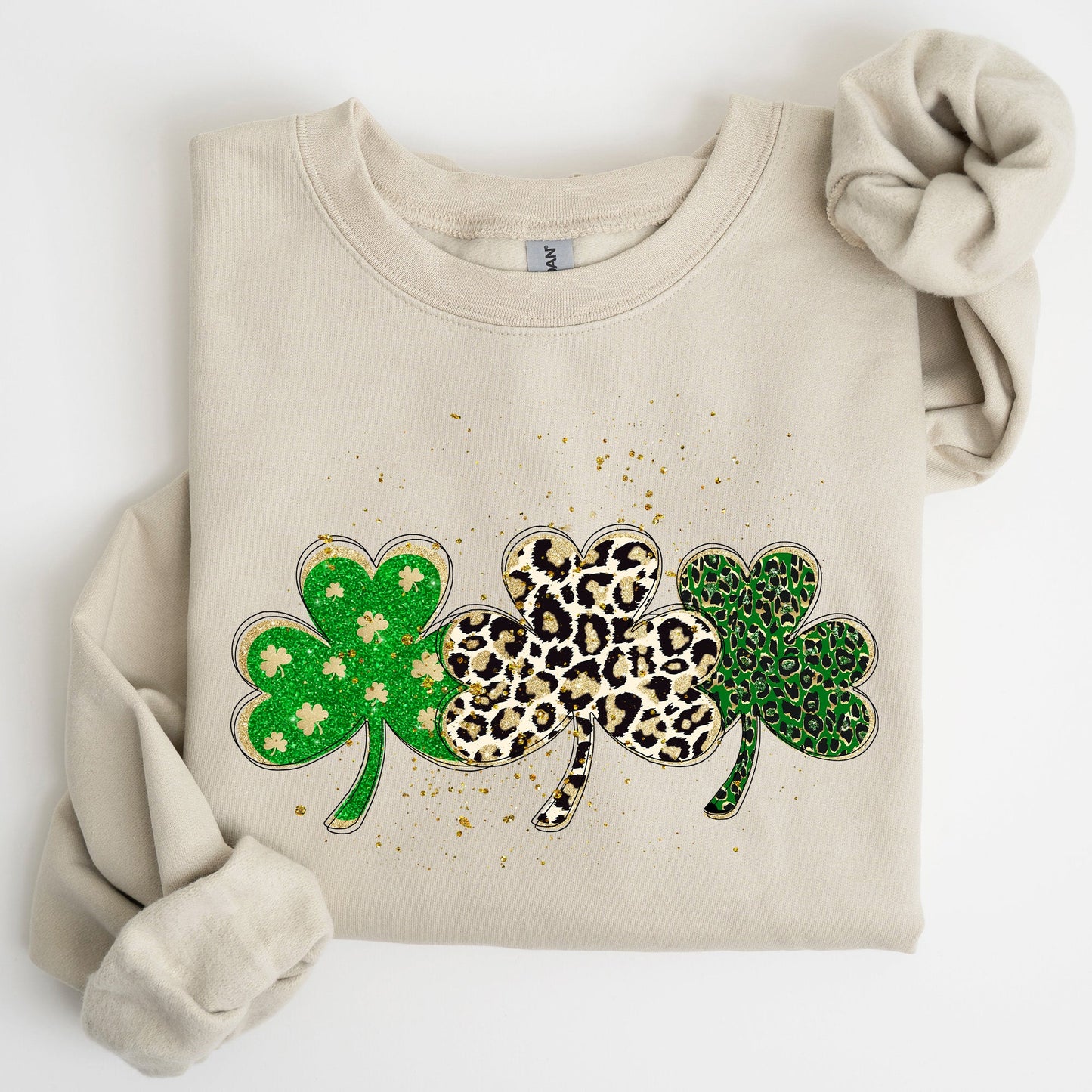 Leopard Print Shamrocks, St Patrick's Day Sweatshirt