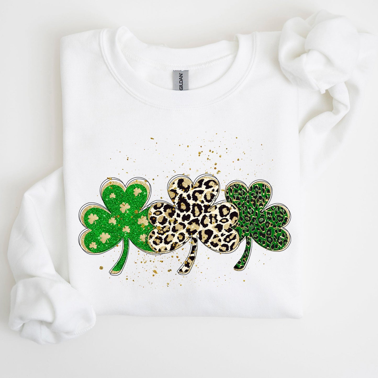 Leopard Print Shamrocks, St Patrick's Day Sweatshirt