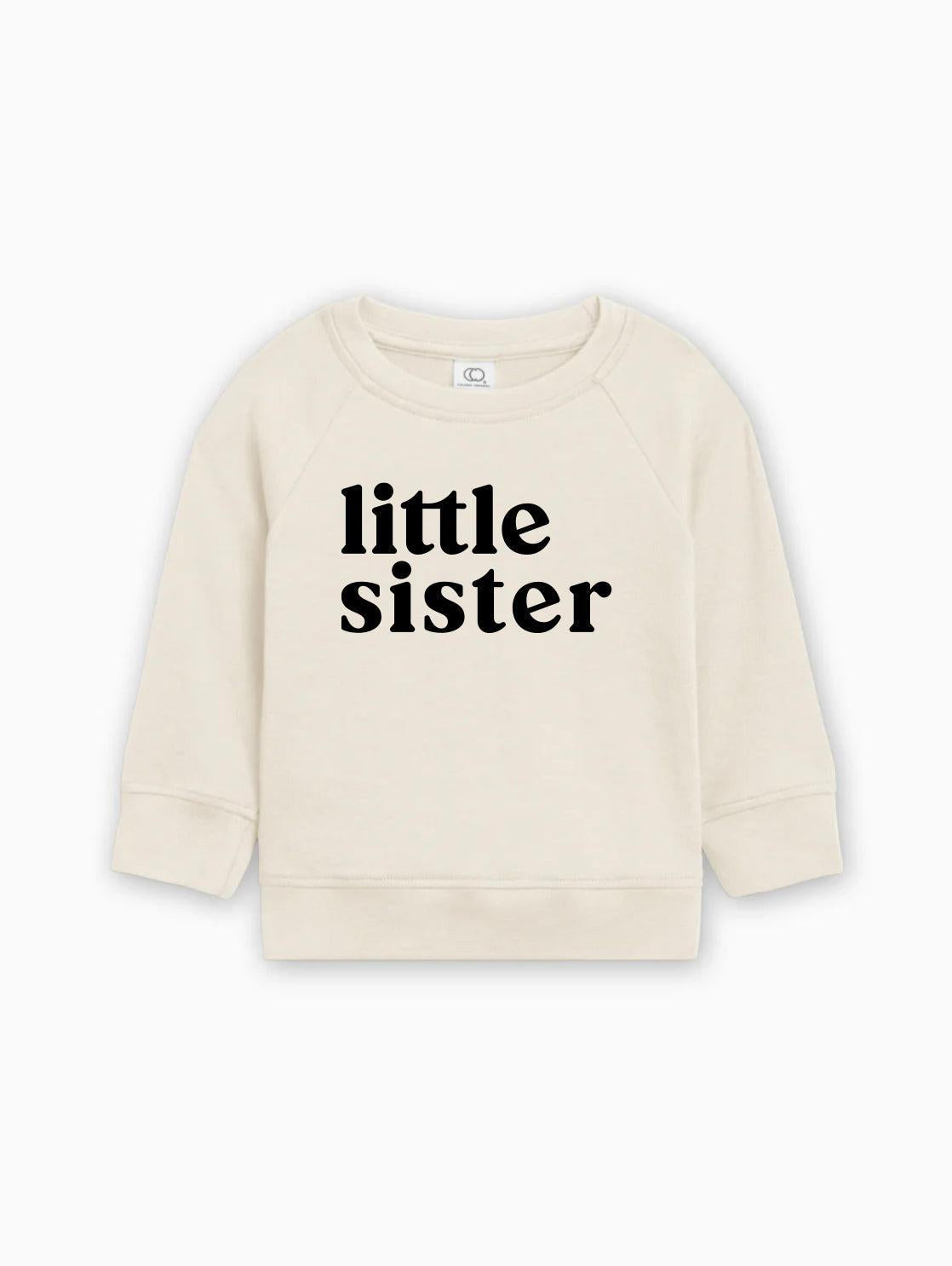 Little Sister Organic Cotton Baby Toddler Girl Pullover (Serif)
