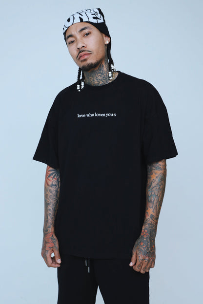 Love Who Loves You (Black - Oversize Shirt) - Aaria Tees