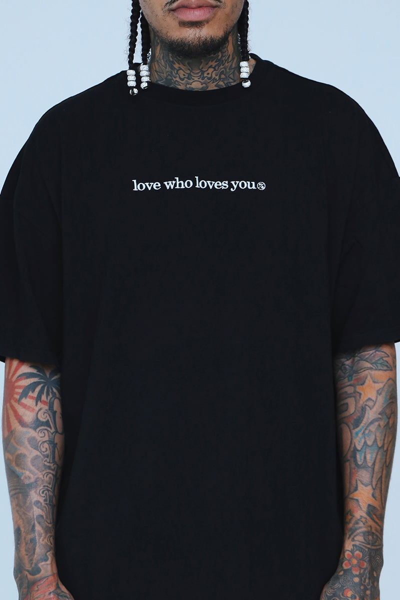 Love Who Loves You (Black - Oversize Shirt) - Aaria Tees