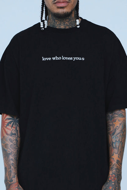 Love Who Loves You (Black - Oversize Shirt) - Aaria Tees