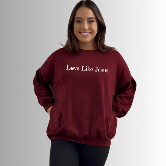 Love Like Jesus Pocket Sweatshirt Made in USA