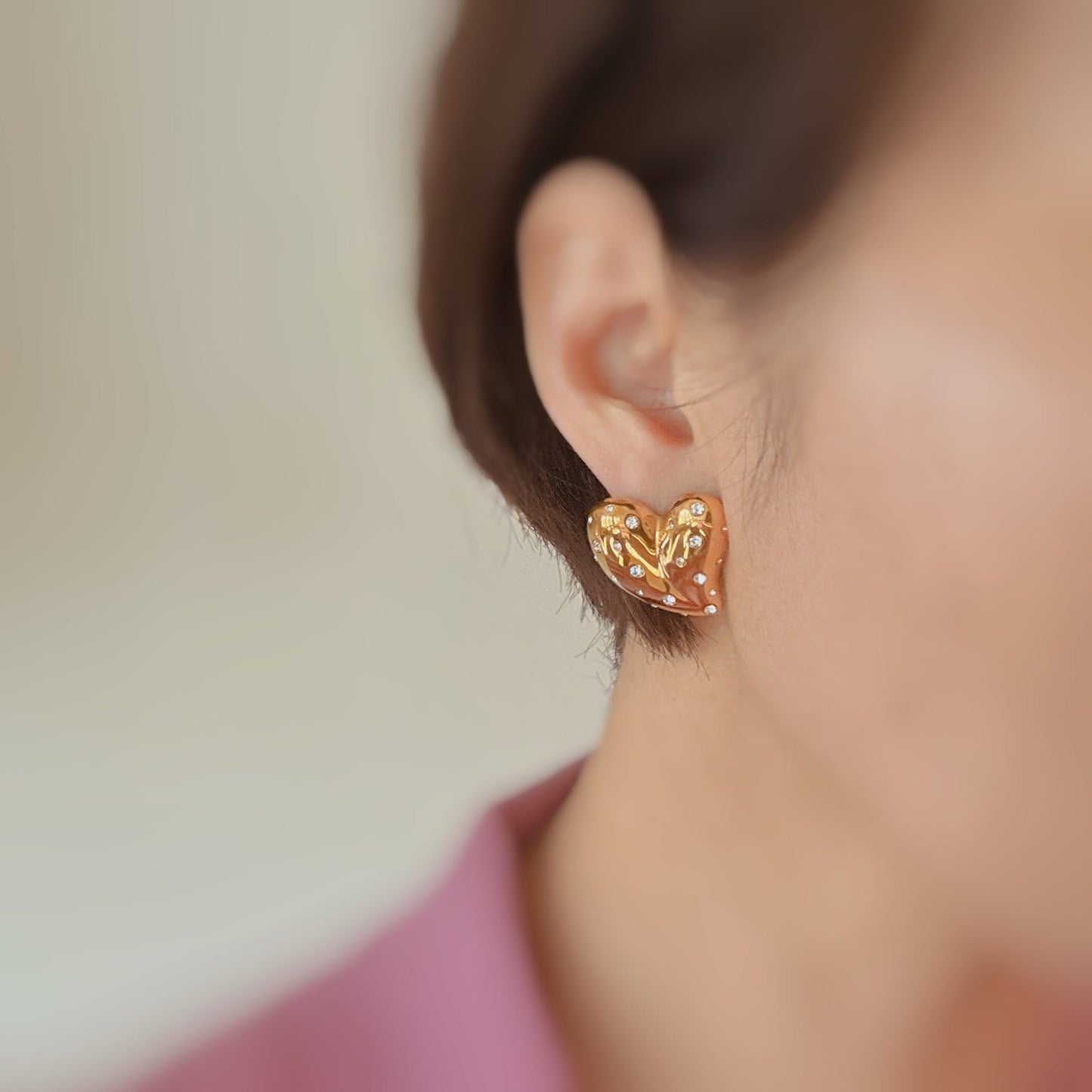 Lovely Golden Heart Earrings