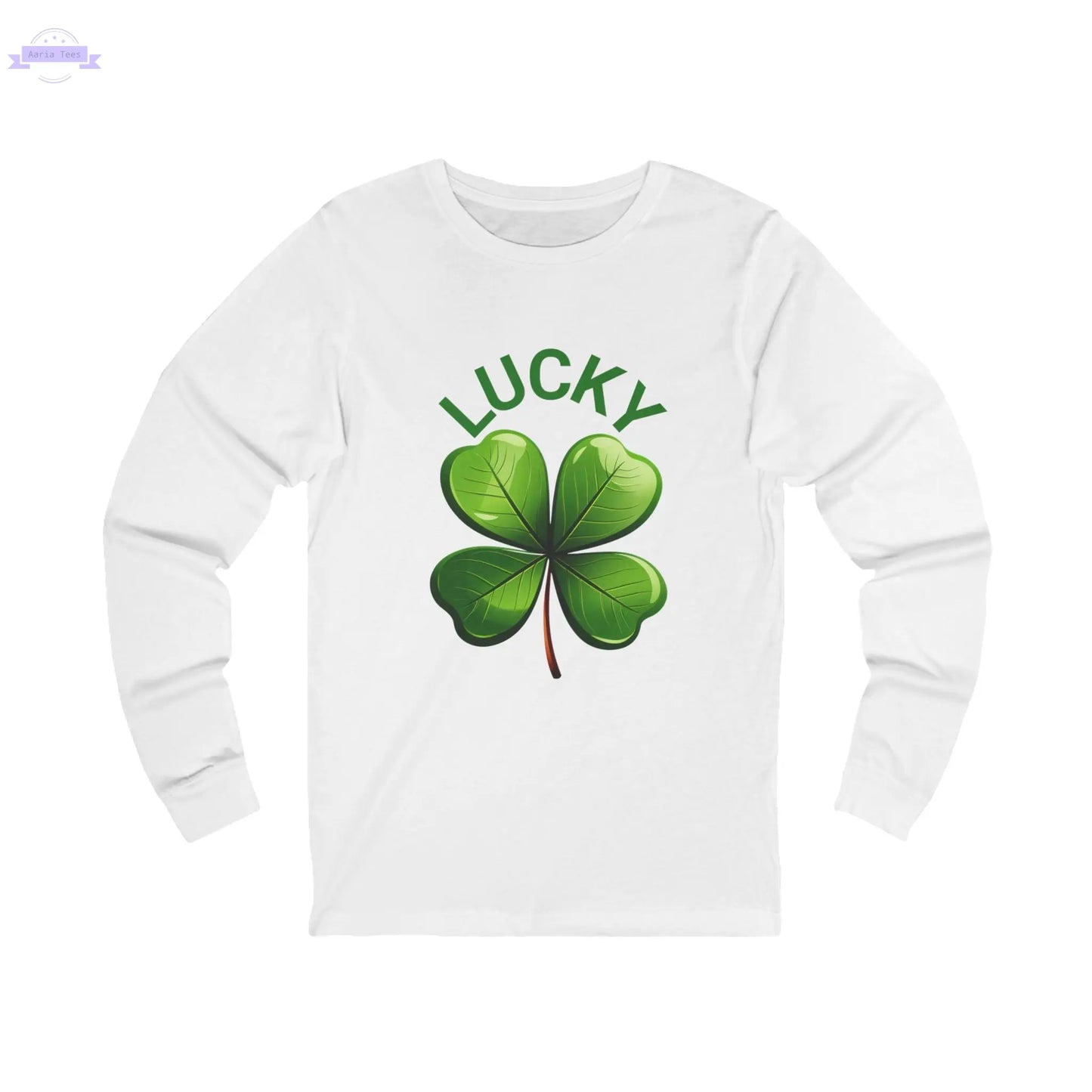 Lucky Long Sleeve Tee - St Patrick's Day Shirt, Shamrock Irish Green Unisex Jersey, Good Luck Shirt Printify