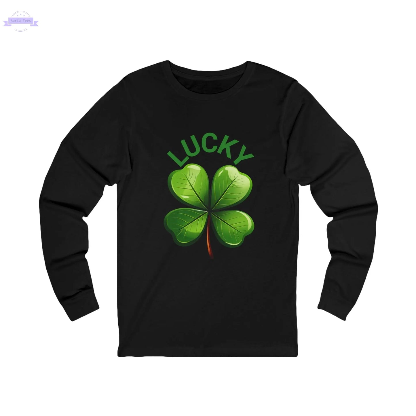 Lucky Long Sleeve Tee - St Patrick's Day Shirt, Shamrock Irish Green Unisex Jersey, Good Luck Shirt Printify